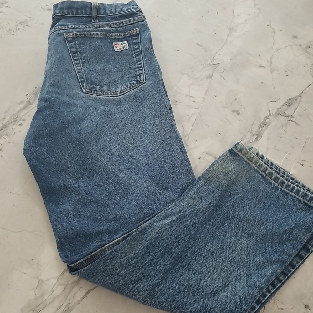 𝅺TYNDALL FR Flame Resistant denim blue jean, Rodeo Cut, size 35 x 32